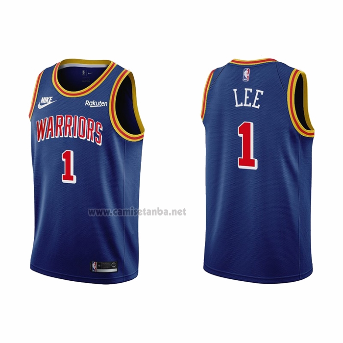 Camiseta Golden State Warriors Damion Lee #1 75th Anniversary Azul